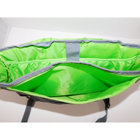 ISAGENIX Gray Neon Green Crossbody Shoulder Messenger Laptop Computer Bag - Picture 9 of 12